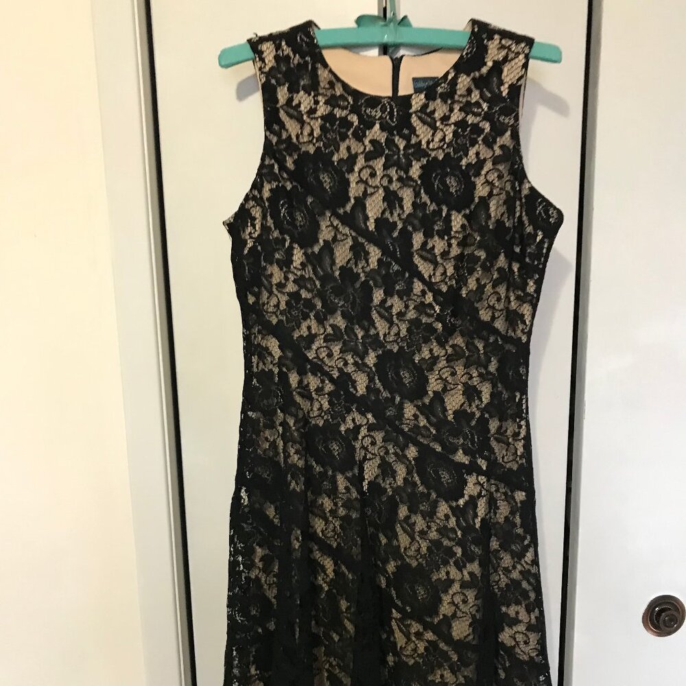 Gabby Skye Ladies Black Lace Look Evening Dress Size 12 NEW WITHOUT TAGS